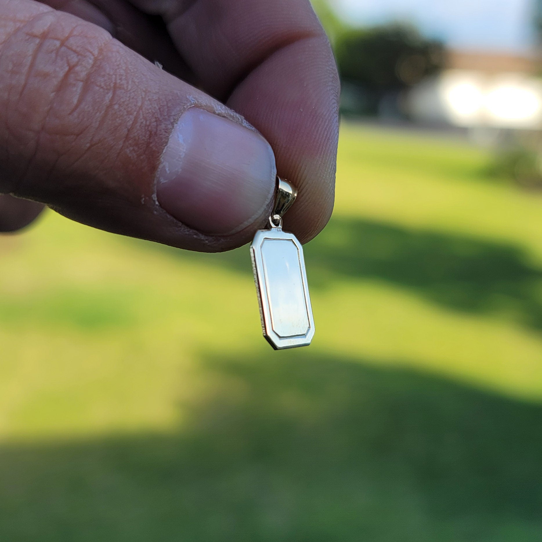 14K or 18K Gold Hand-cut Engravable Plate Pendant