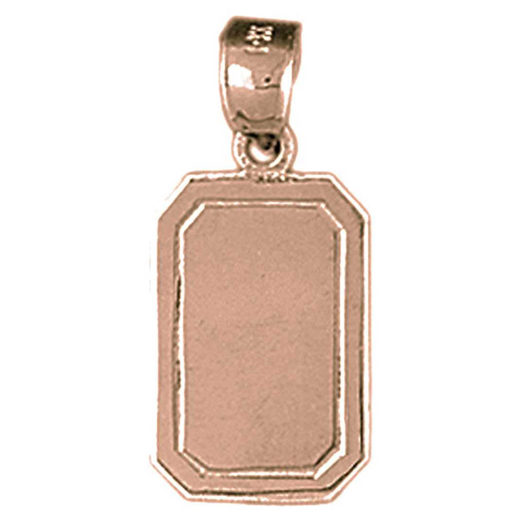 14K or 18K Gold Hand-cut Engravable Plate Pendant
