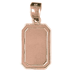 14K or 18K Gold Hand-cut Engravable Plate Pendant