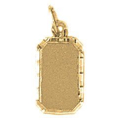 14K or 18K Gold Hand-cut Engravable Plate Pendant