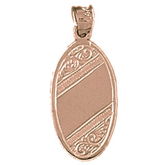 14K or 18K Gold Hand-cut Engravable Plate Pendant
