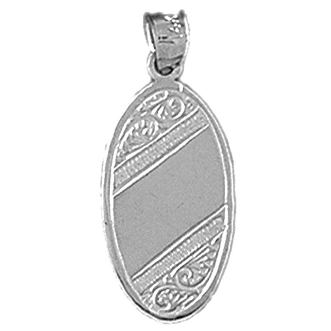 14K or 18K Gold Hand-cut Engravable Plate Pendant