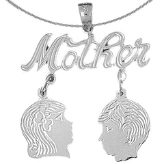 10K, 14K or 18K Gold Mother With Son And Daughter Pendant