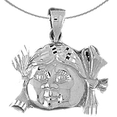 14K oder 18K Gold Mädchenkopf Anhänger