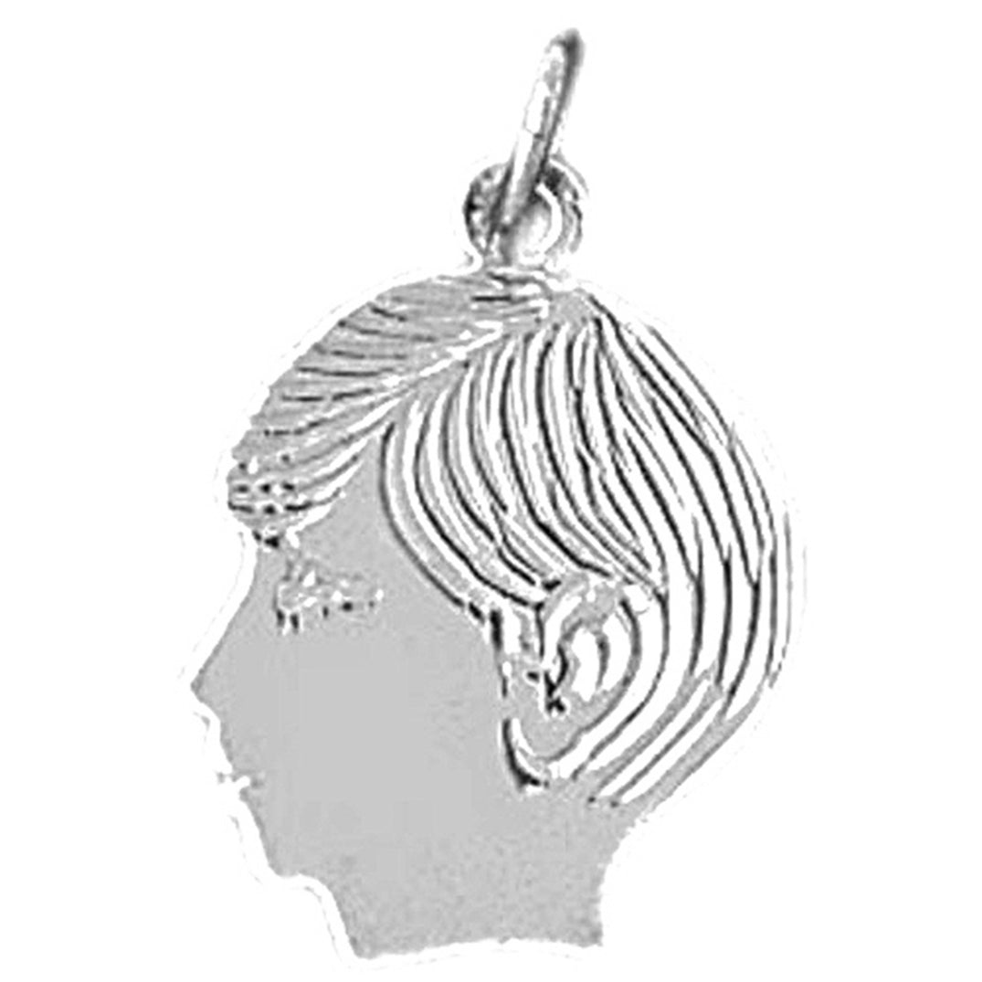 14K or 18K Gold Boy Head Pendant