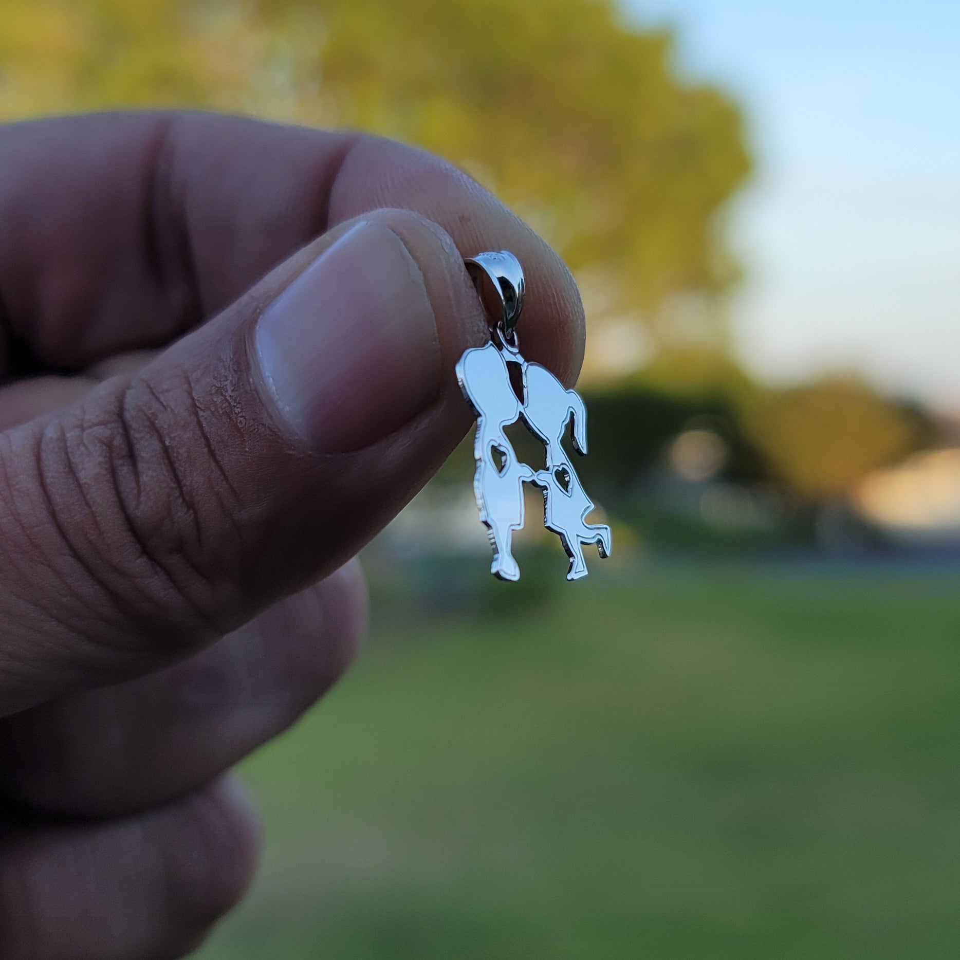 14K or 18K Gold Boy And Girl Kissing Pendant