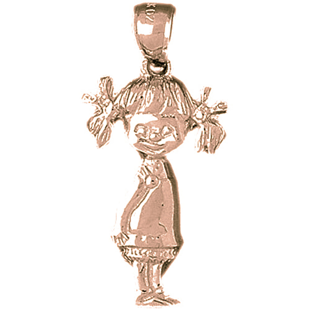 10K, 14K or 18K Gold Girl Pendant