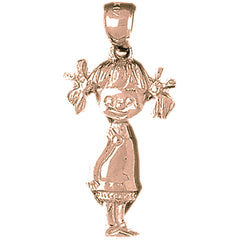 10K, 14K or 18K Gold Girl Pendant
