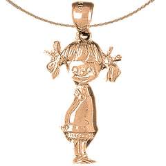 10K, 14K or 18K Gold Girl Pendant