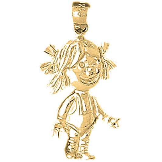 14K or 18K Gold Girl Pendant