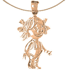 14K or 18K Gold Girl Pendant