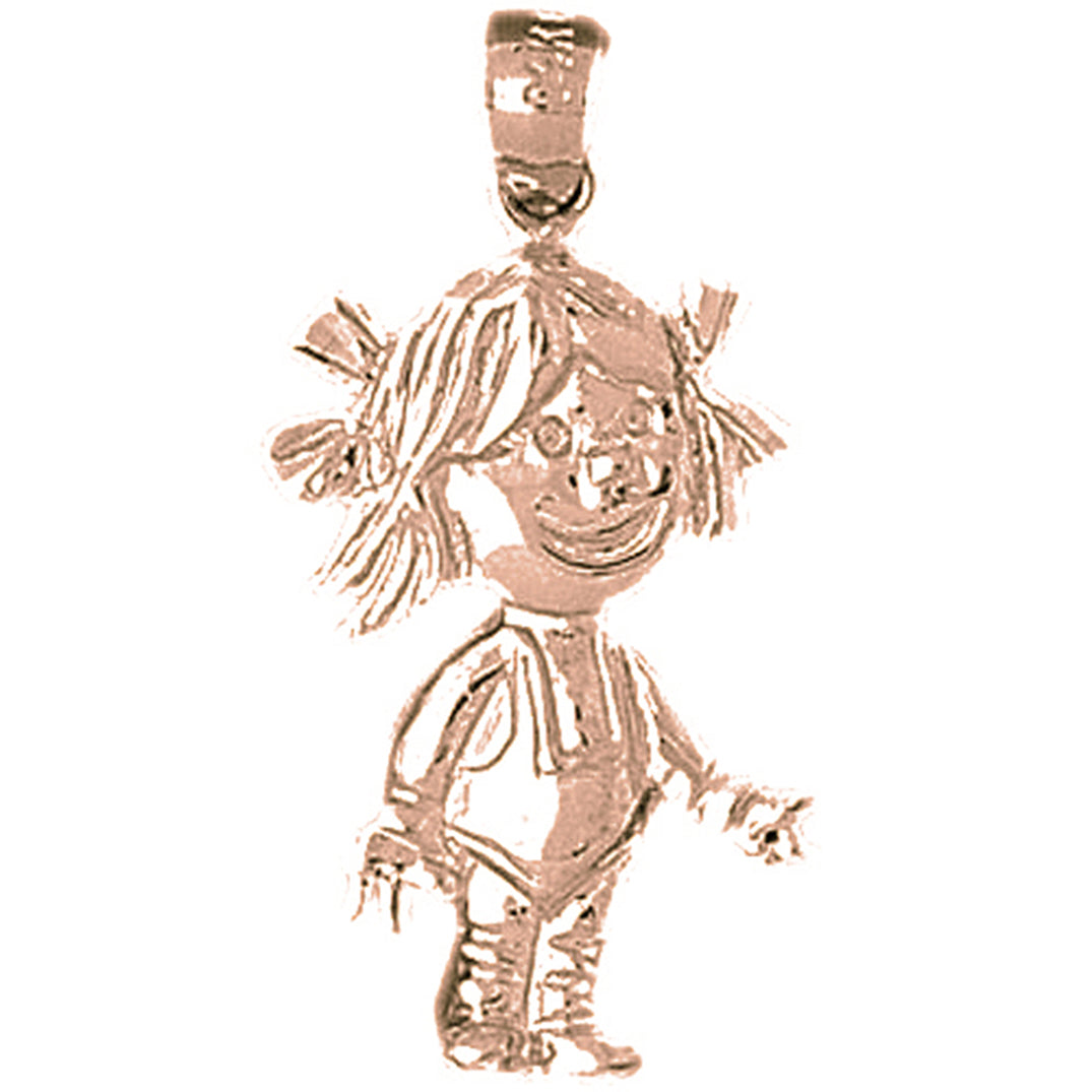 14K or 18K Gold Girl Pendant