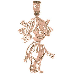14K or 18K Gold Girl Pendant