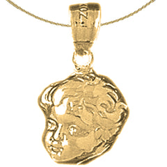 14K or 18K Gold Boy Head Pendant