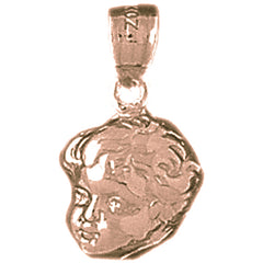 14K or 18K Gold Boy Head Pendant