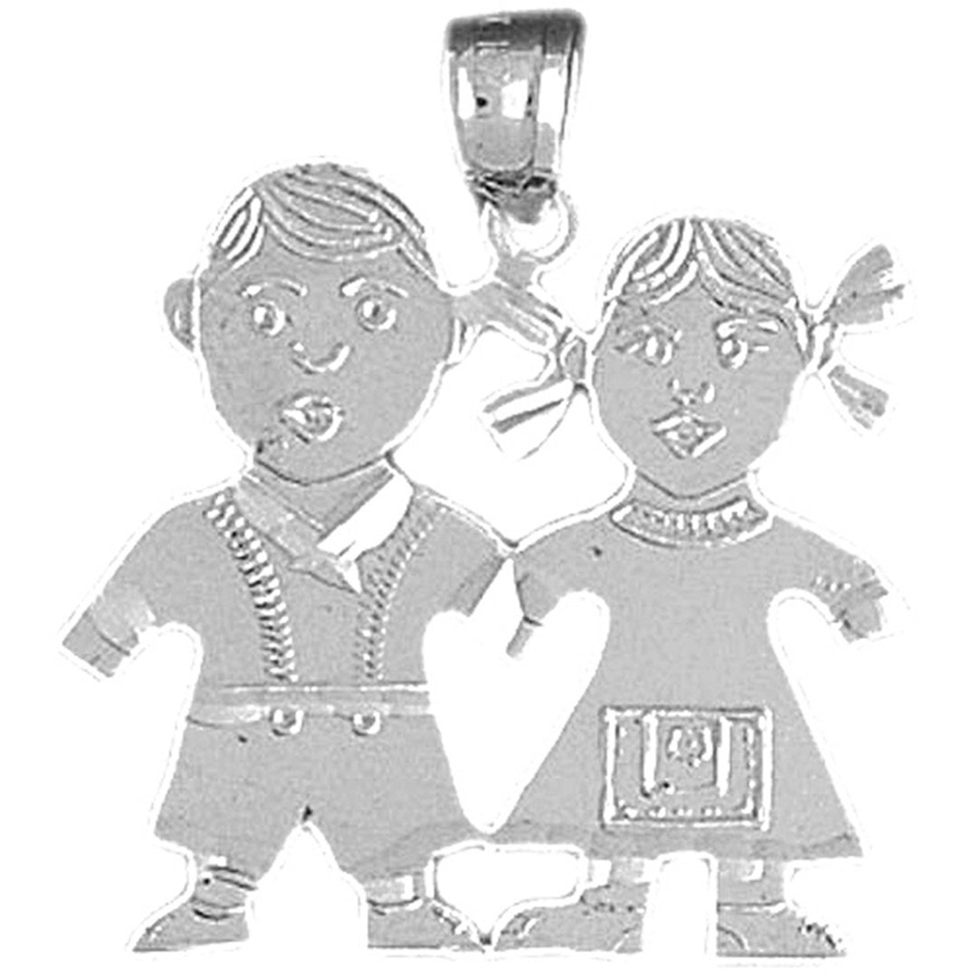 14K or 18K Gold Boy And Girl Pendant