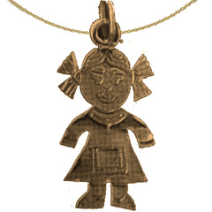 14K oder 18K Gold Mädchen Anhänger