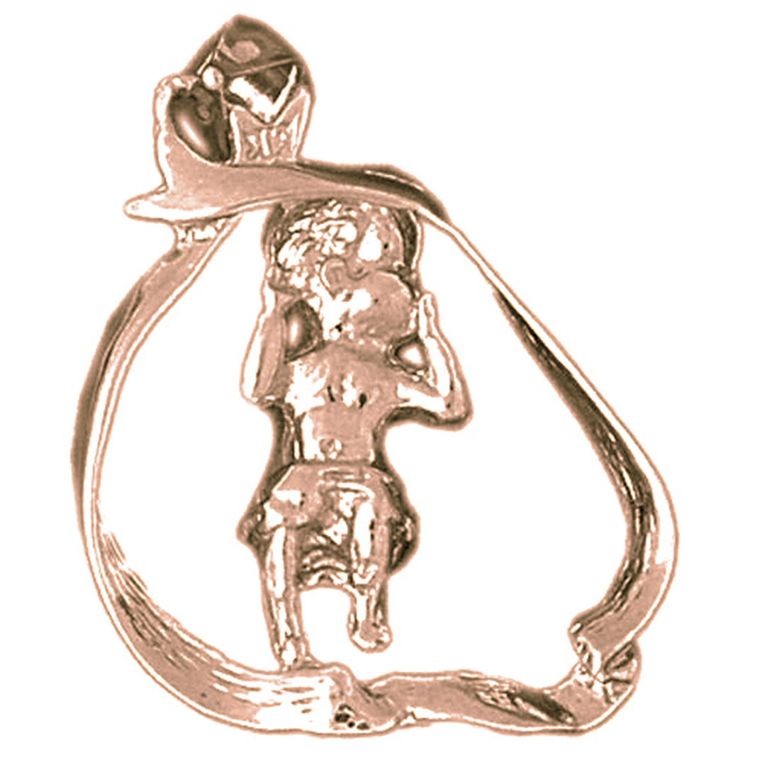 10K, 14K or 18K Gold 3D Baby Pendant