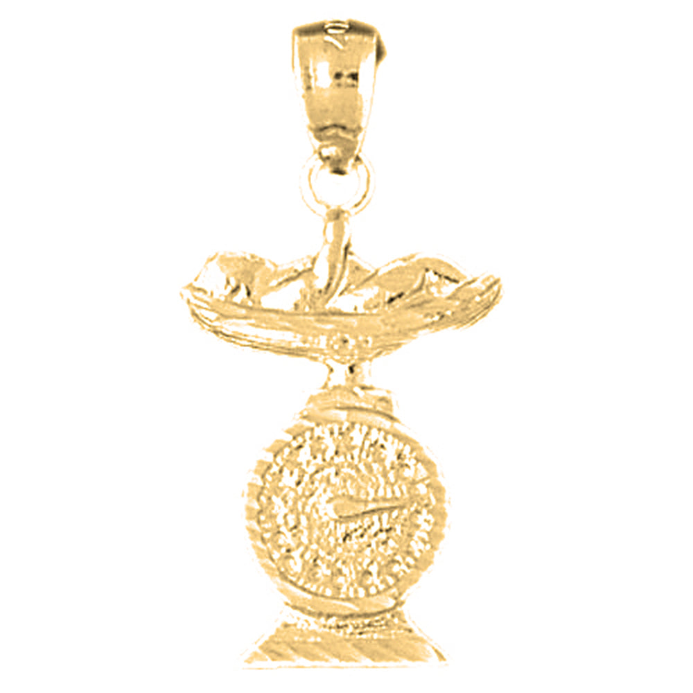 10K, 14K or 18K Gold Baby On Weighing Machine Pendant