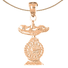 Colgante de oro de 10K, 14K o 18K para bebé con balanza