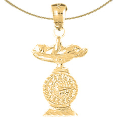 Colgante de oro de 10K, 14K o 18K para bebé con balanza