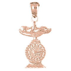 10K, 14K or 18K Gold Baby On Weighing Machine Pendant