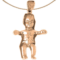 Babyanhänger aus 10 Karat, 14 Karat oder 18 Karat Gold