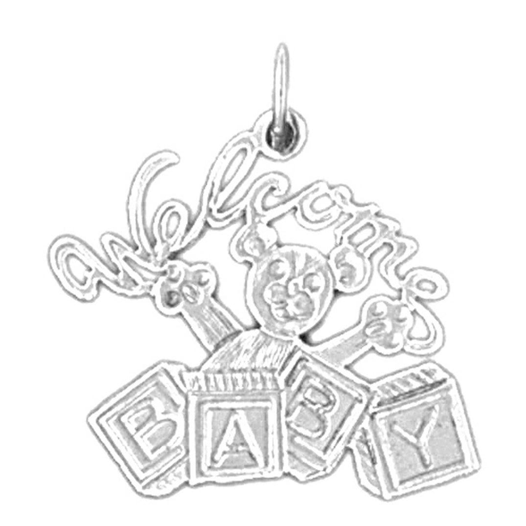 14K or 18K Gold Welcome Baby Pendant