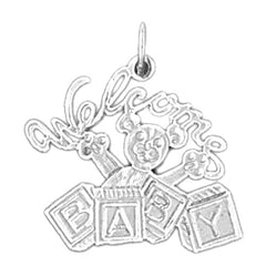 14K or 18K Gold Welcome Baby Pendant