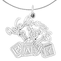 14K oder 18K Gold Willkommen Baby Anhänger