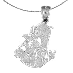 14K or 18K Gold Stork Baby Pendant