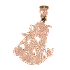 14K or 18K Gold Stork Baby Pendant