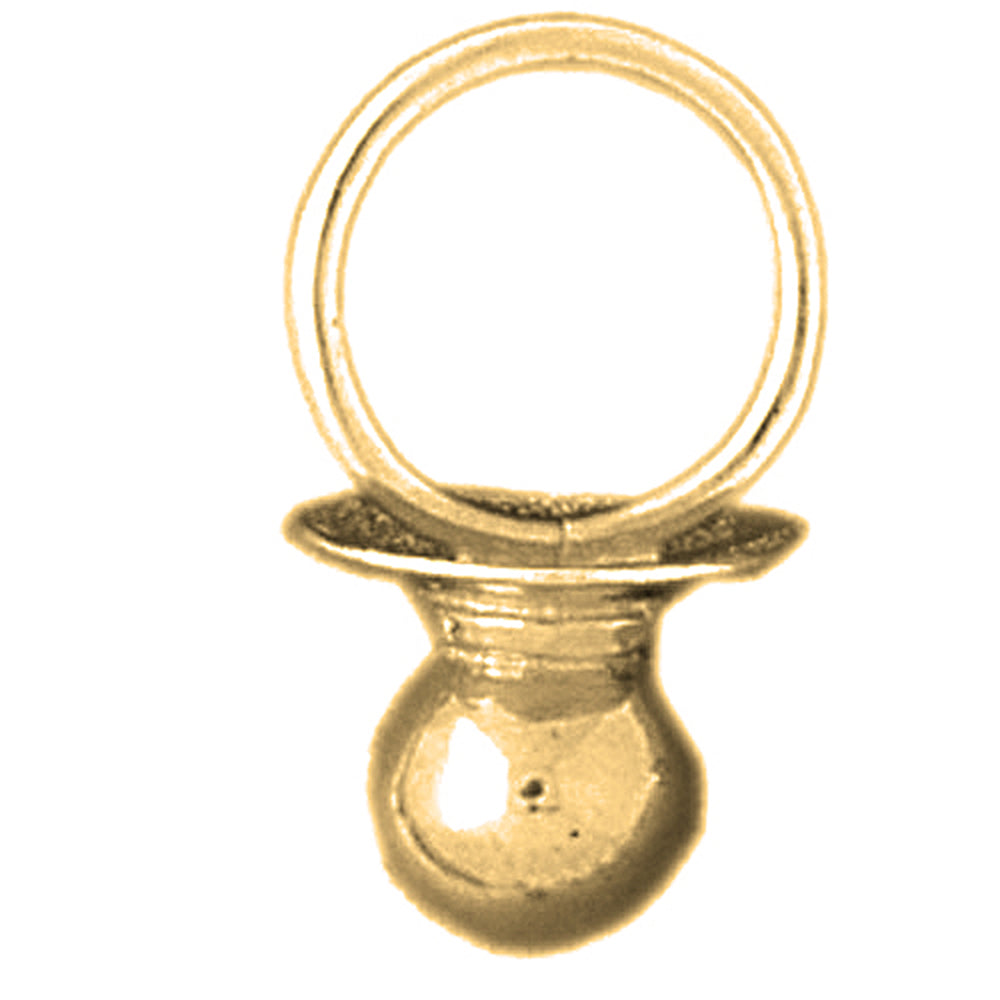 10K, 14K or 18K Gold 3D Pacifier Pendant