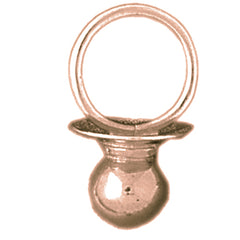 10K, 14K or 18K Gold 3D Pacifier Pendant