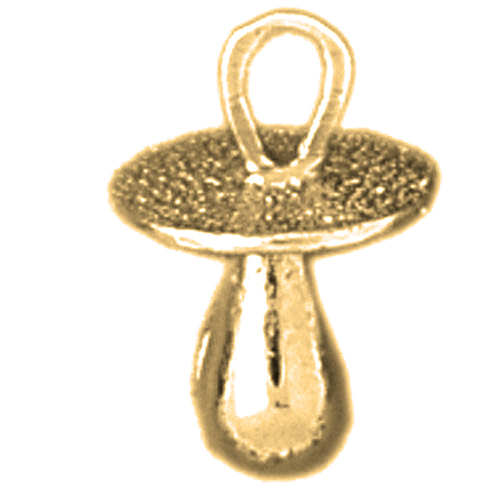 10K, 14K or 18K Gold 3D Pacifier Pendant