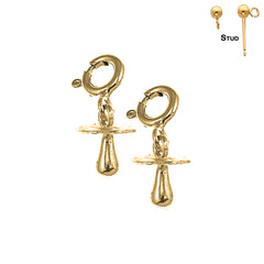 14K or 18K Gold 3D Pacifier Earrings