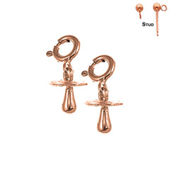14K or 18K Gold 3D Pacifier Earrings