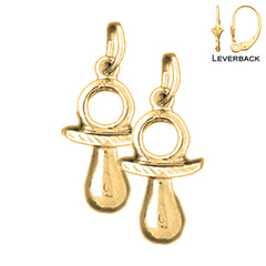 14K or 18K Gold Pacifier Earrings