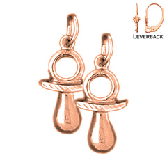 14K or 18K Gold Pacifier Earrings