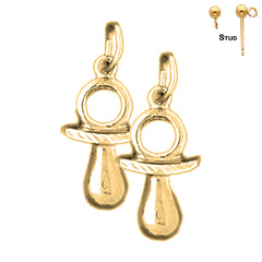 14K or 18K Gold Pacifier Earrings