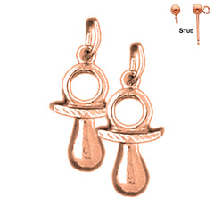14K or 18K Gold Pacifier Earrings