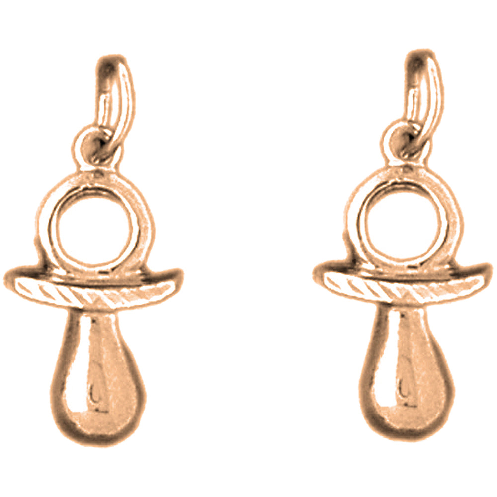 14K or 18K Gold 19mm Pacifier Earrings