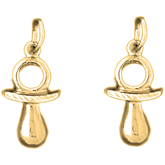 14K or 18K Gold 19mm Pacifier Earrings