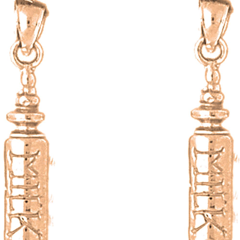 14K or 18K Gold 24mm Baby Bottle Earrings