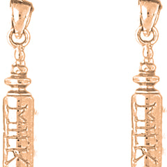 14K or 18K Gold 24mm Baby Bottle Earrings