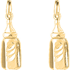 14K or 18K Gold 21mm Baby Bottle Earrings