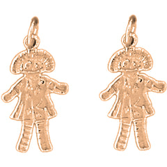 14K or 18K Gold 22mm Doll Earrings