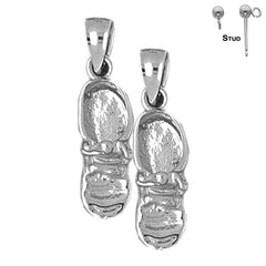 Botín de bebé 3D de 25 mm de oro de 14 quilates o 18 quilates, pendientes de zapatos