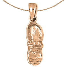 10K, 14K or 18K Gold 3D Baby Booty, Shoe Pendant