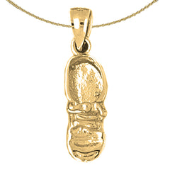 10K, 14K or 18K Gold 3D Baby Booty, Shoe Pendant